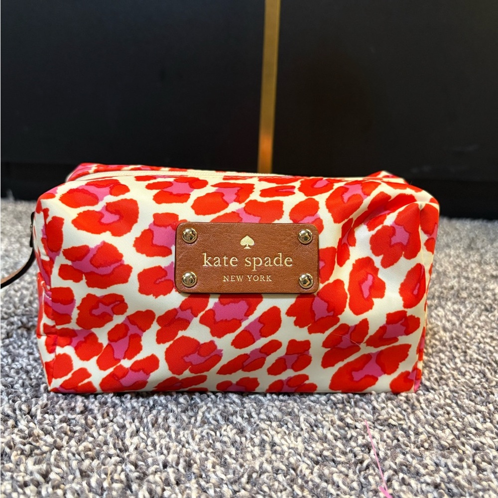 Kate spade leopard print cosmetic pouch